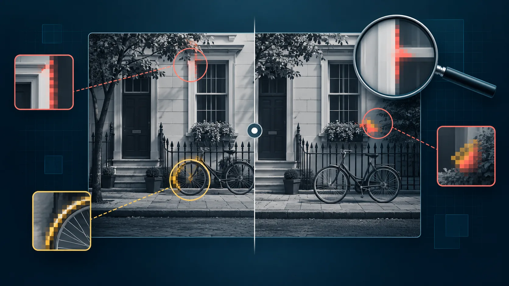 Image difference checker highlighting clickable changed regions