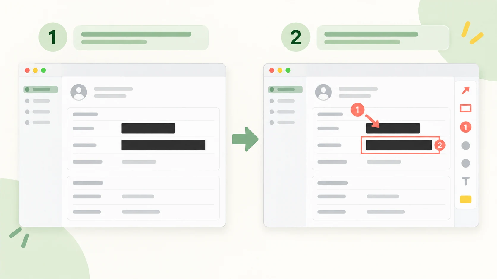 Workflow passing an opaque redacted screenshot into an image annotation editor